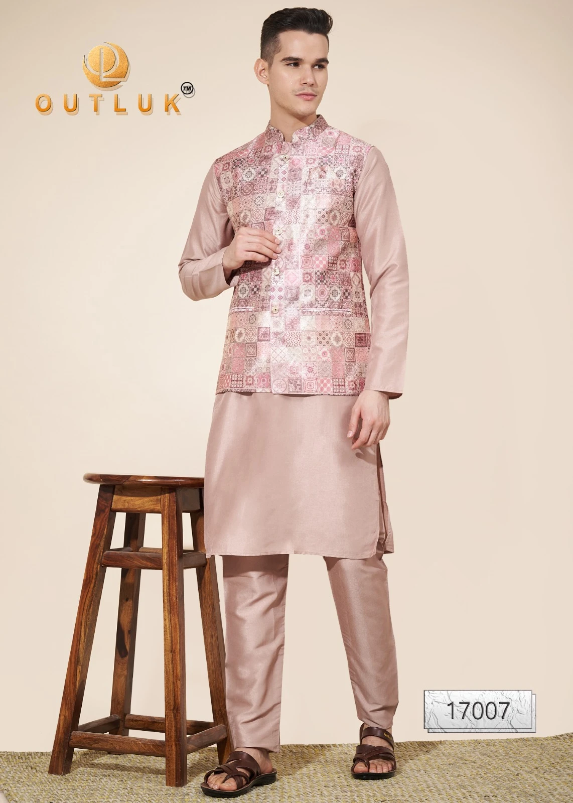 Outluk Wedding Collection Vol 17 Pure Silk Wholesale Modi Jacket Kurta Pajama Catalog — Singles, MPA wholesale from Surat — view 5